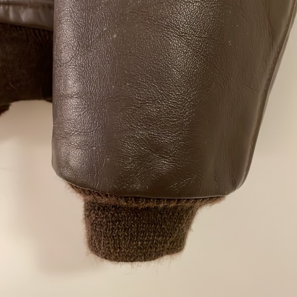 Vintage Sears Men’s Brown Leather Flight Style Jacket, 40 Regular - Picture 12 of 16